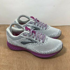 Brooks Women’s Revel 3 Running Athletic Shoes Size 8 Silver Grey Pink